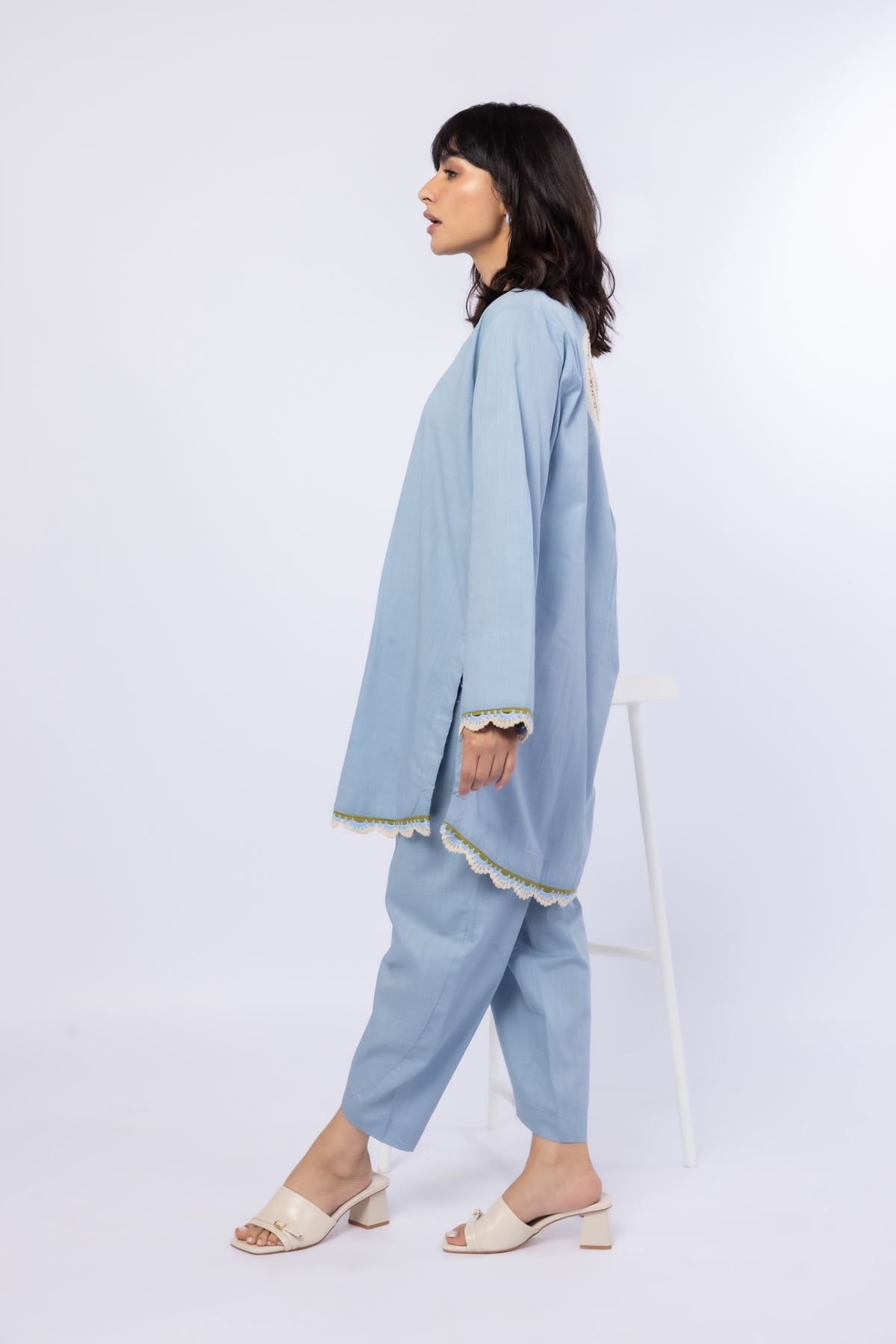 Dyed Crosshatch Poplin Pants - 25-07-7E1-08BA-VG