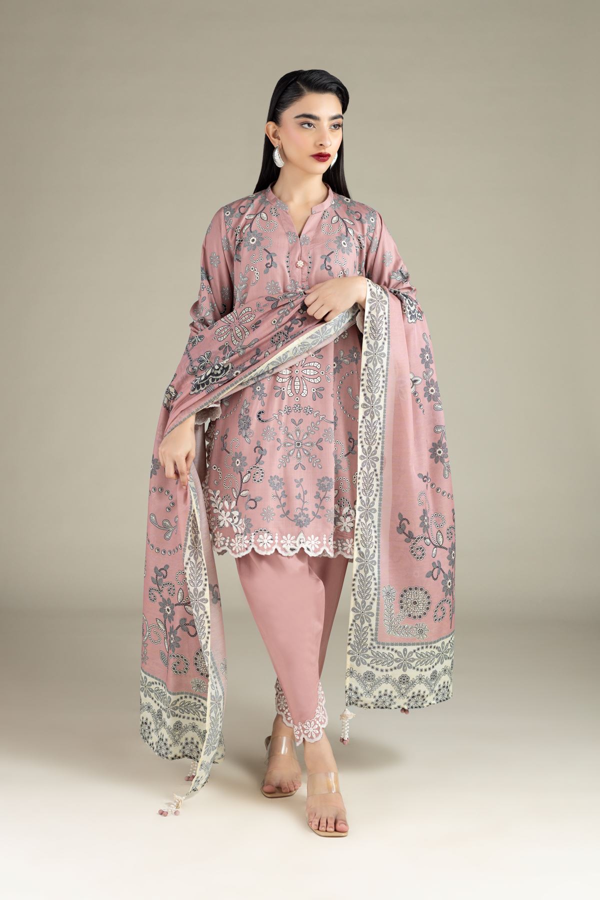 Printed Mesuri Dupatta - 25-04E43-02BA-VG