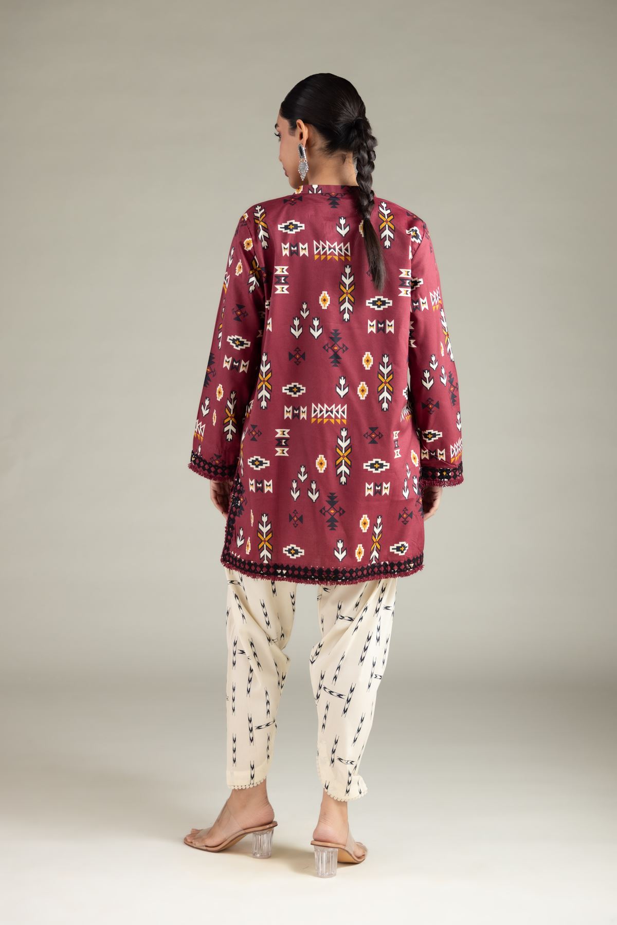 Embroidered Cotton Viscose Kurta - 25-10-12E12-03TA-VG