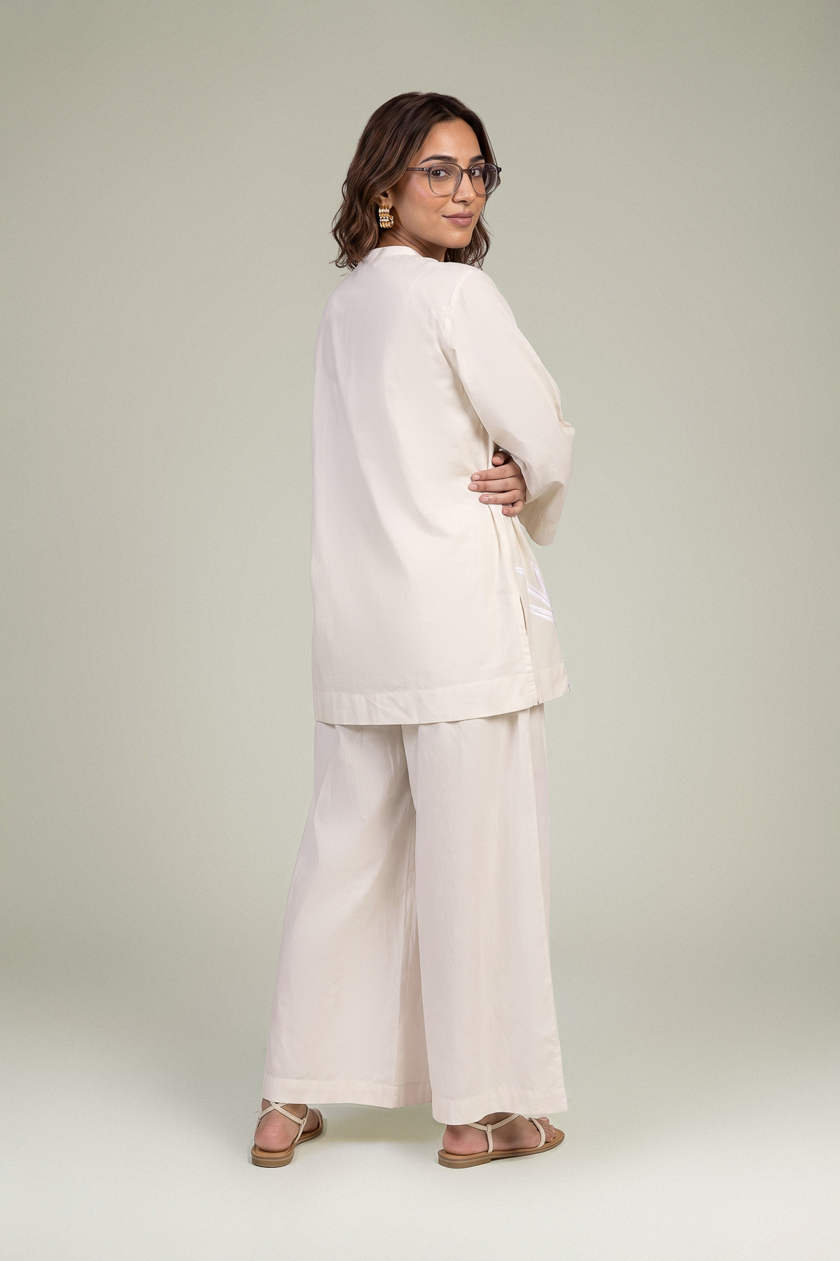 Dyed Poplin Short Poplin Kurta - 8-26-303-A-C1-VG