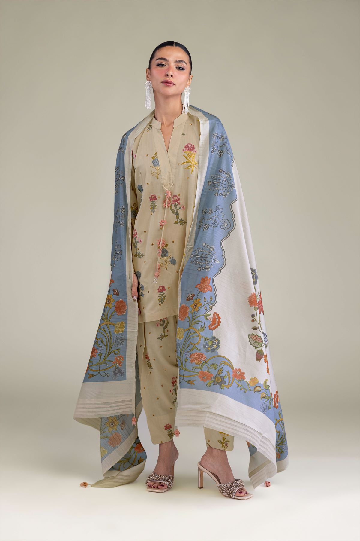 Embroidered Polyester Silk Polyester Silk Dupatta - 2-26-206-A-E1-VG