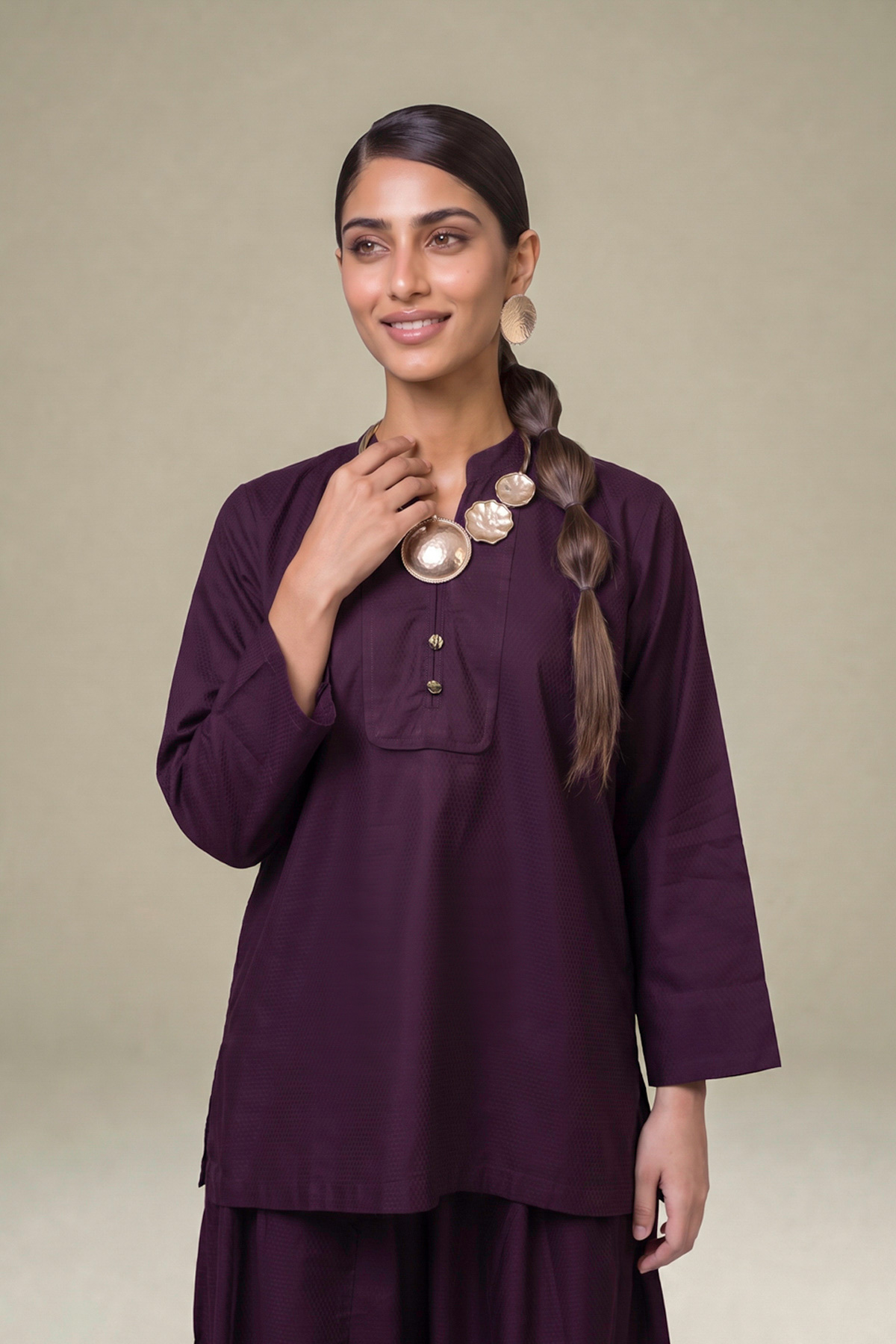 Dyed Cotton Dobby Tailored 2-Piece Set - 2-26-308-A-G1-VG