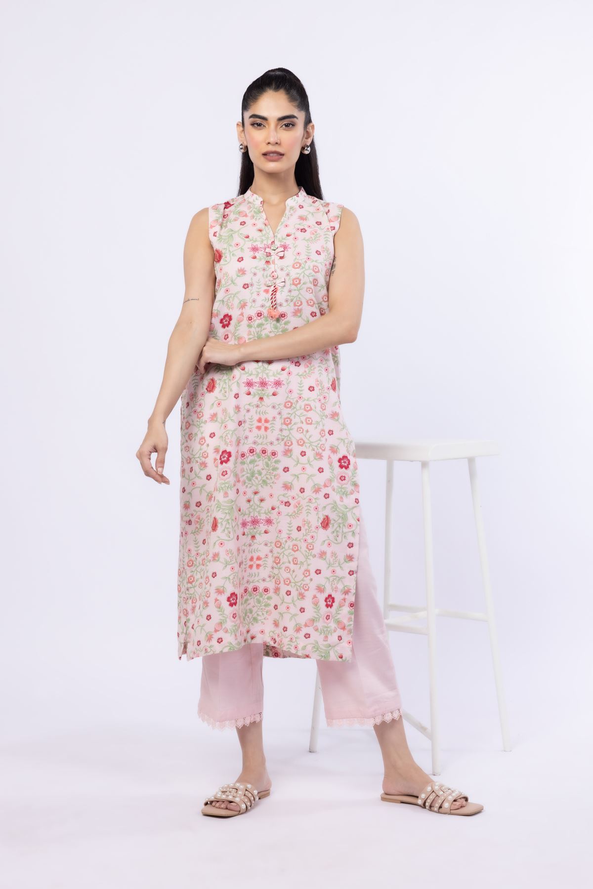 Printed Cotton Dobby Kurta - 1-26-119-A-F-VG