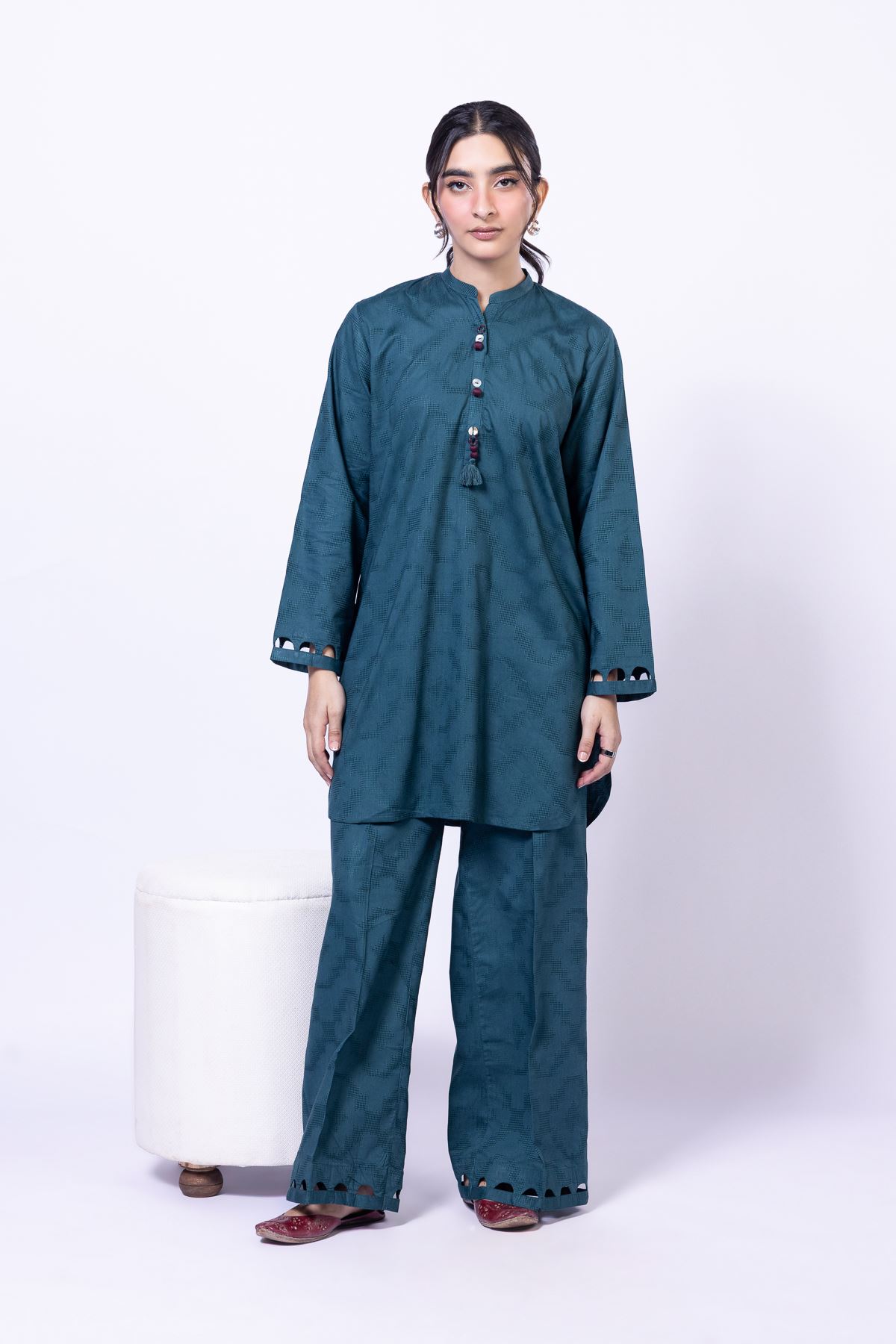 Dyed Jacquard Pants - 25-10-11E16-06TA-VG
