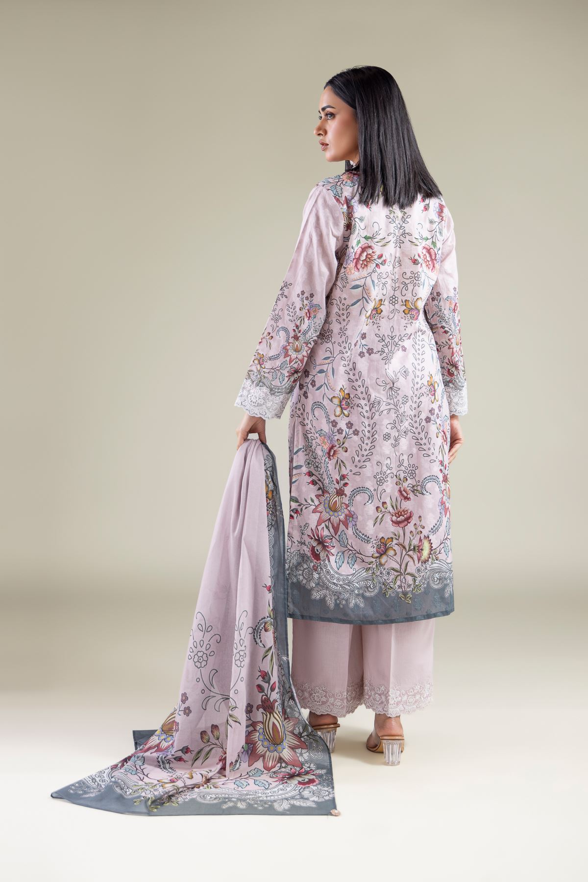 Embroidered Broshia Fabrics 3 Piece - A22-26-214FH1-VG