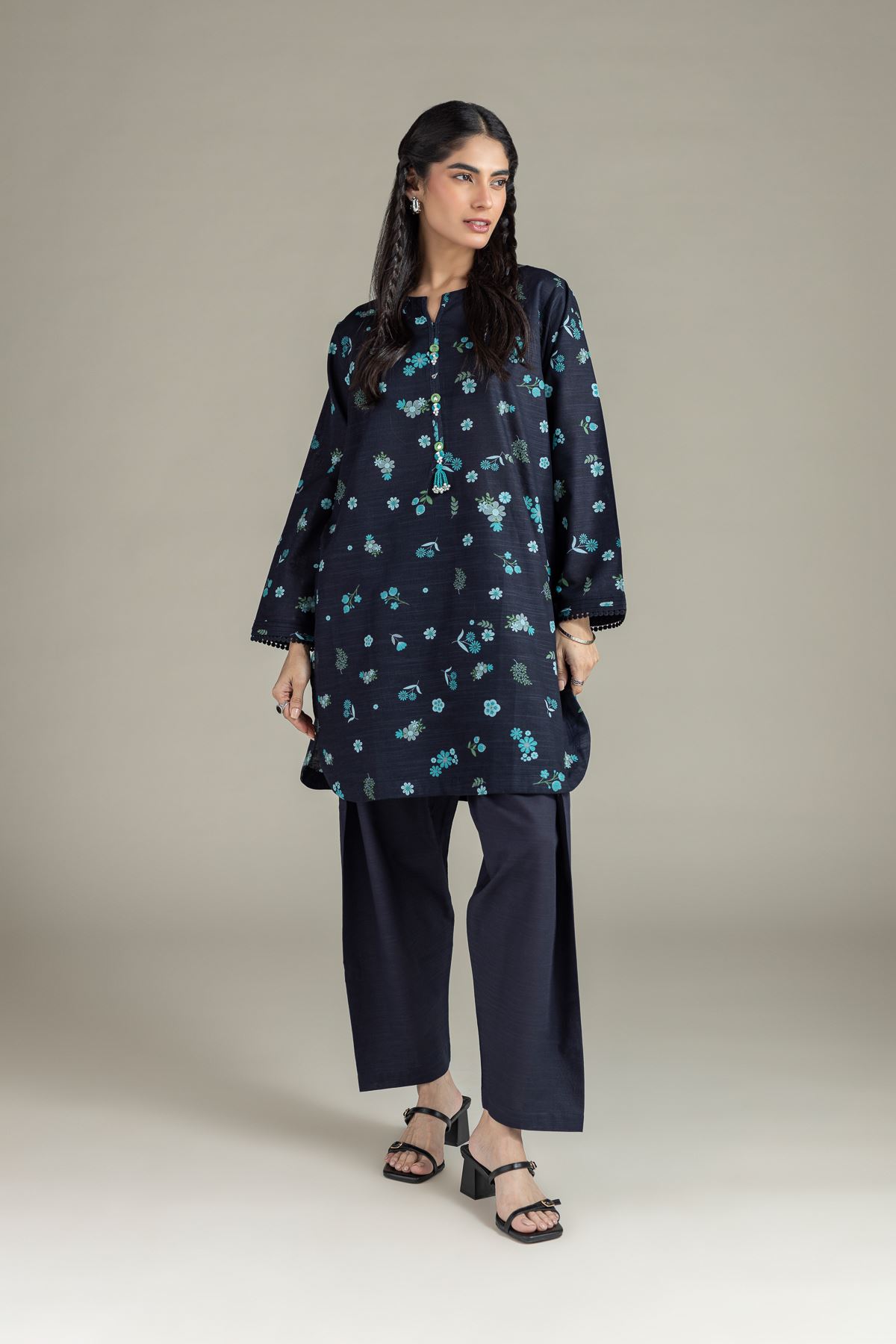 Printed Khaddar Kurta - OTD4-EX22-10TA-VG