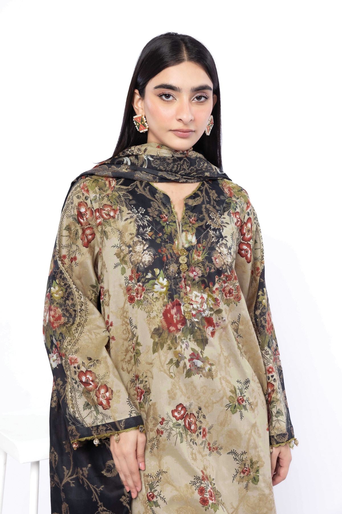 Printed Jacquard Tailored 3 Piece - 1-26-126-A-A-VG