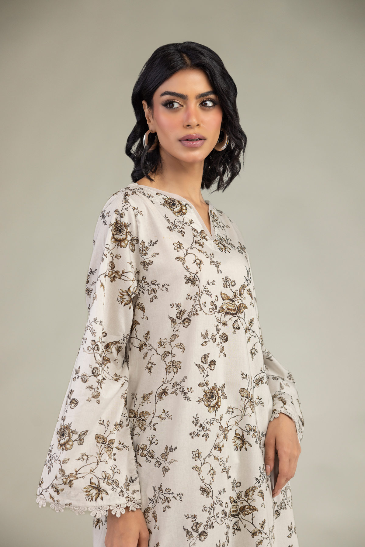 Embroidered Cambric Floral Cambric Kurta - 1-26-240-A-I1-VG