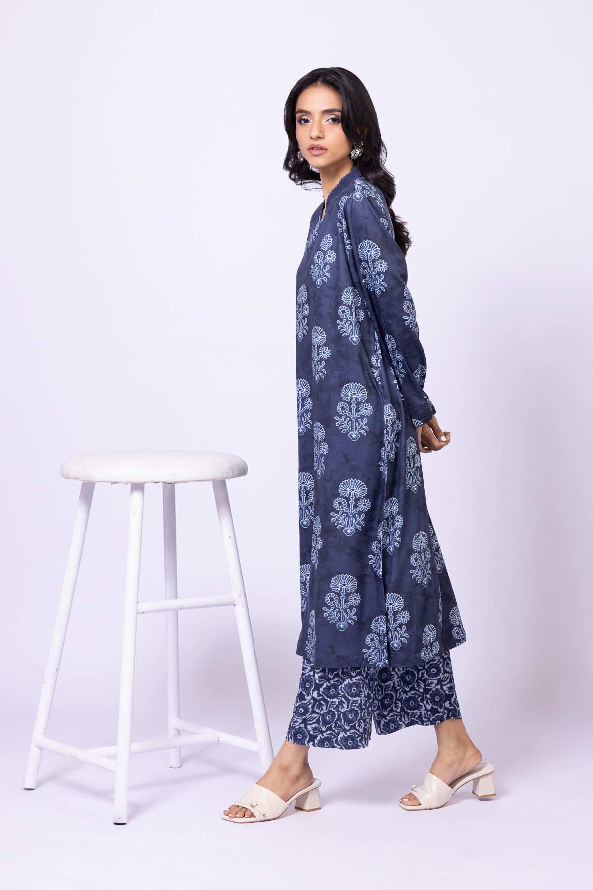 Printed Marina Kurta - 25-09-10E5-08TB-VG