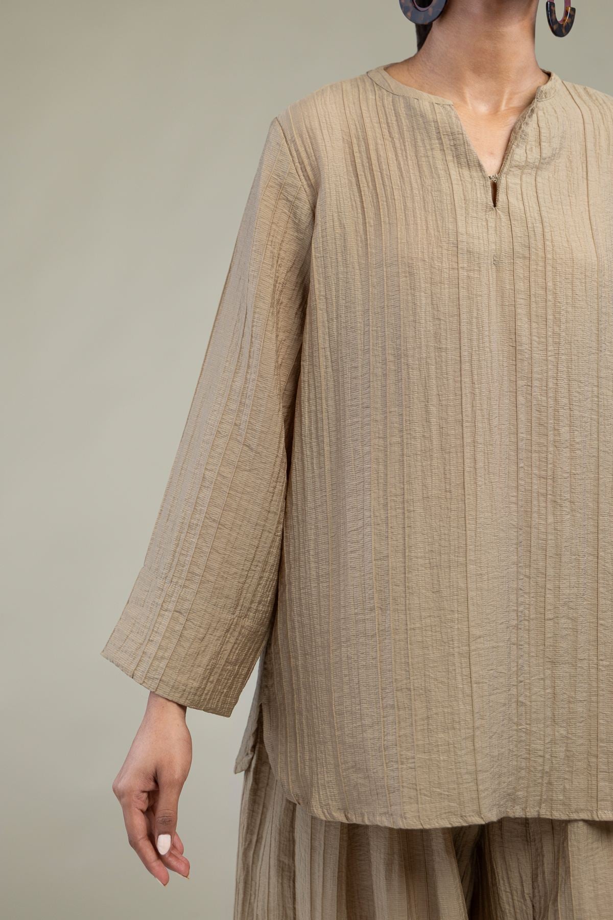 Dyed Blended Crinkle Tunic - 2-26-202-A-D-VG