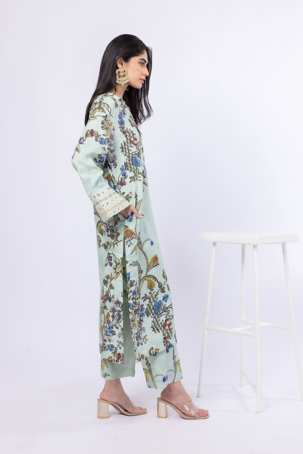 Printed Russian Raw Silk Pants - 25-10-10S5-05TA-VG
