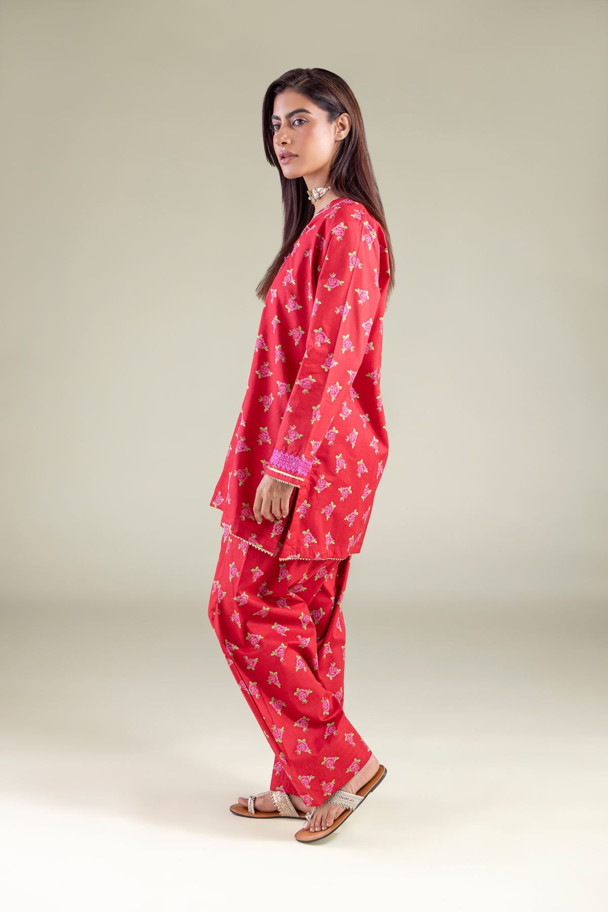 Embroidered Cambric Shalwar - 1-26-122-B-D-VG