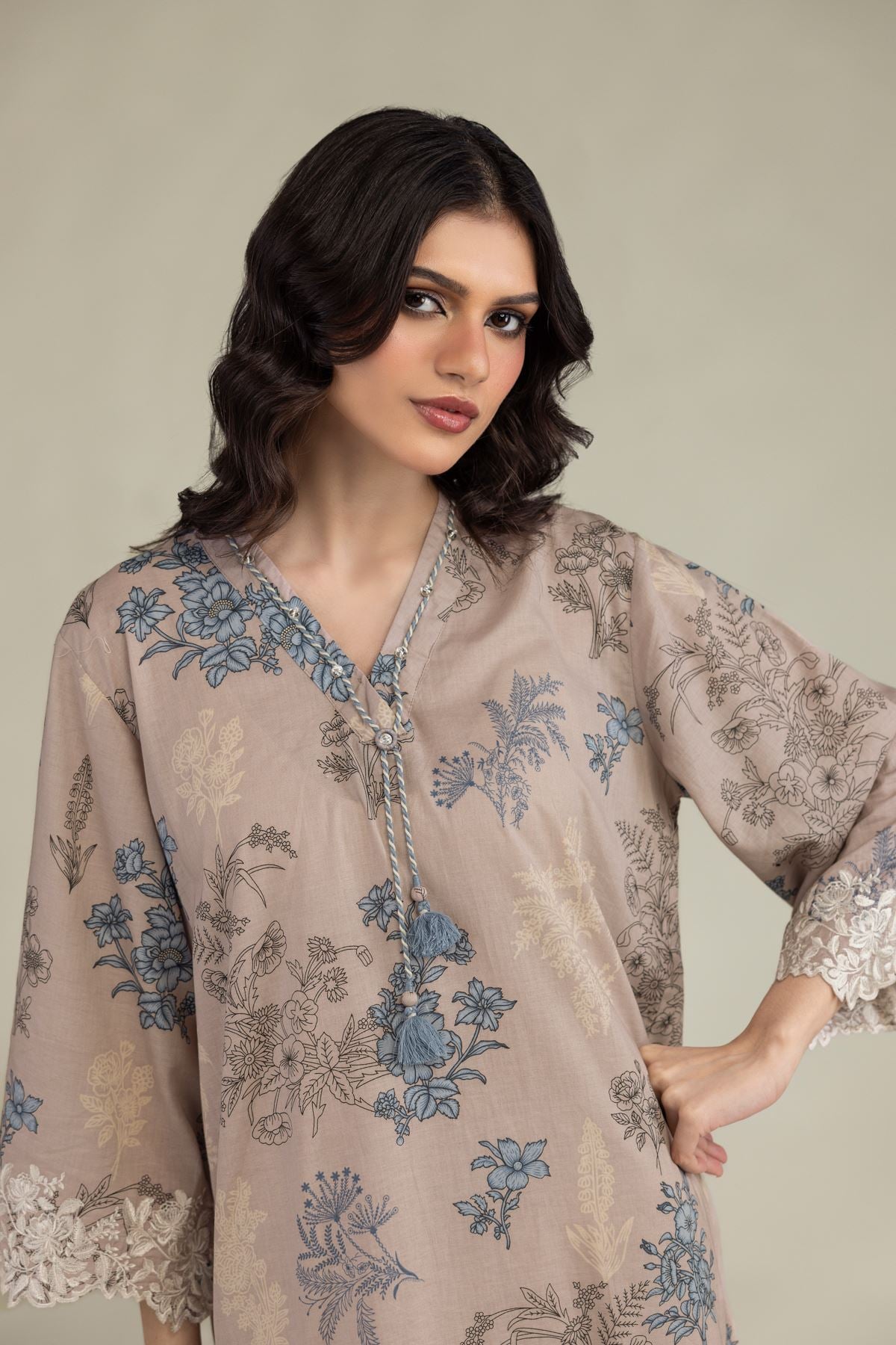 Embroidered Lawn Short Lawn Kurta - 1-26-250-B-H1-VG