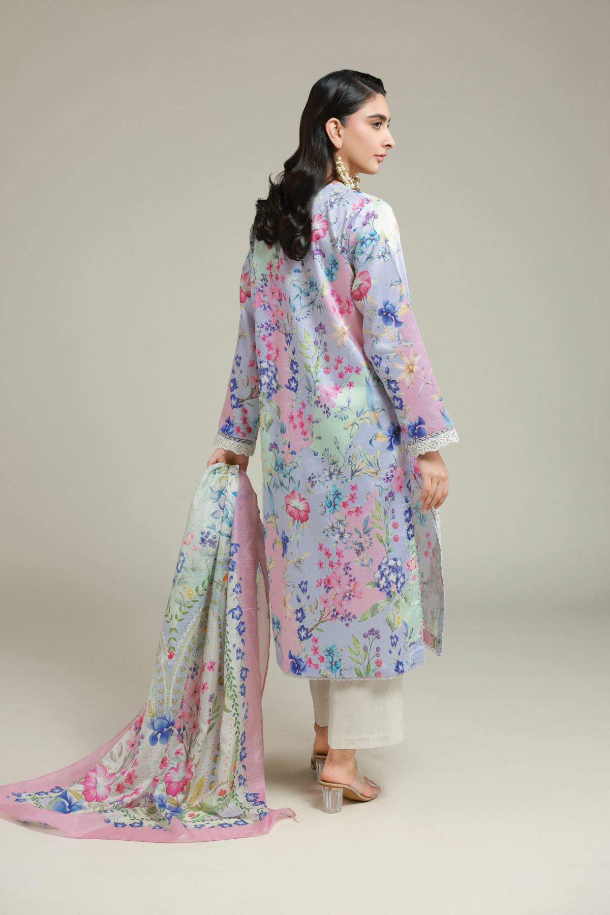 Printed Satin Fabrics 3 Piece - A22-26-102FC1-VG