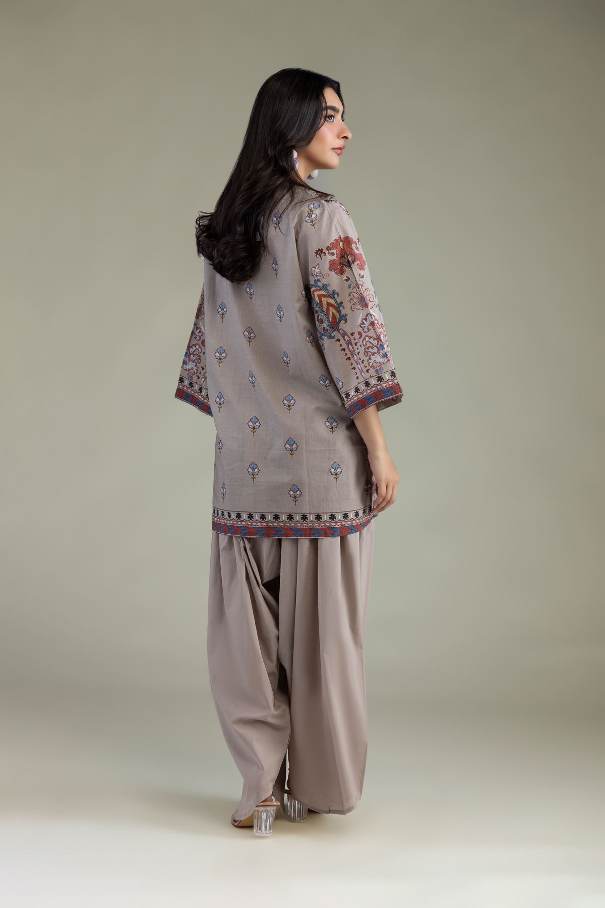 Printed Cambric Printed Floral Kurta - 1-26-102-A-F-VG