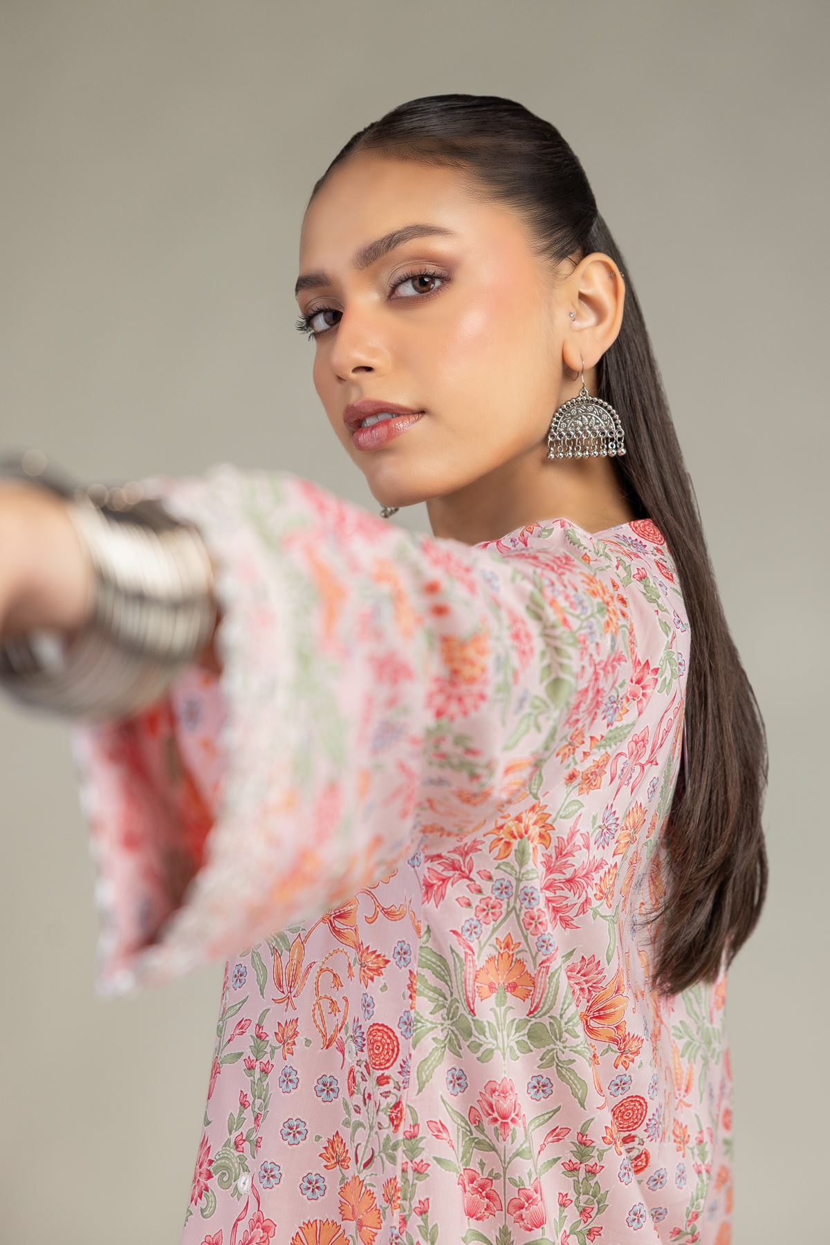 Embroidered Cotton Viscose Short V-Neck Kurta - 1-26-245-A-J1-VG