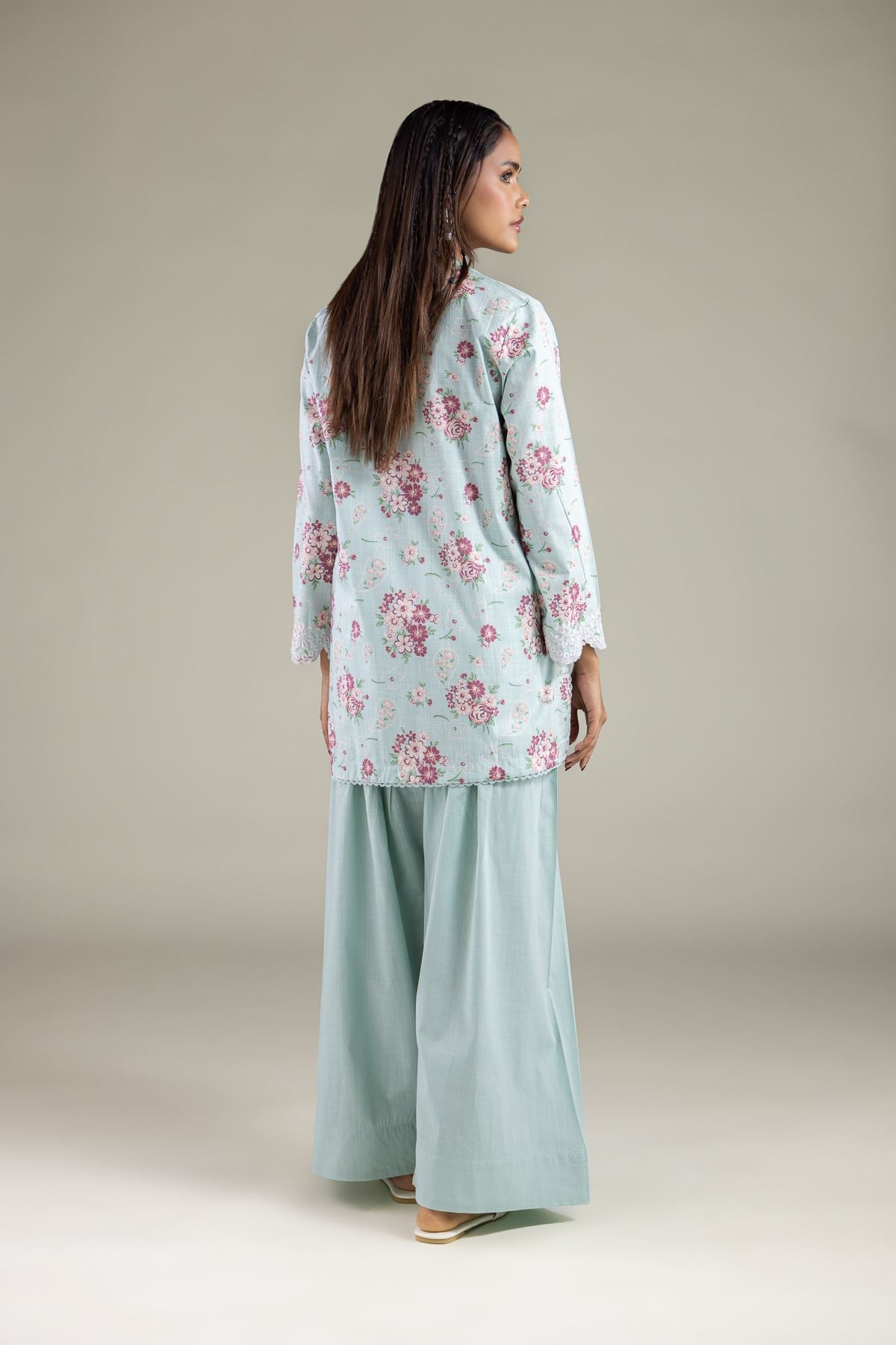 Embroidered Textured Cotton Kurta - 1-26-108-A-F-VG