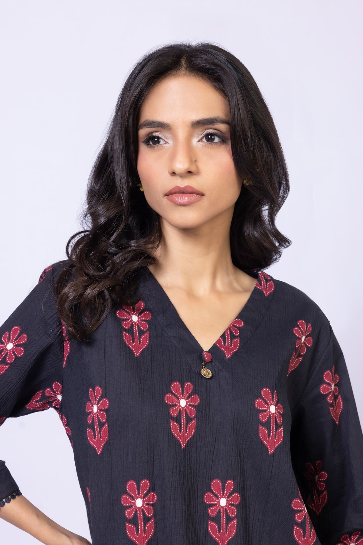 Printed Cotton Crinkle Kurta - OTD4-EX22-10TA-VG