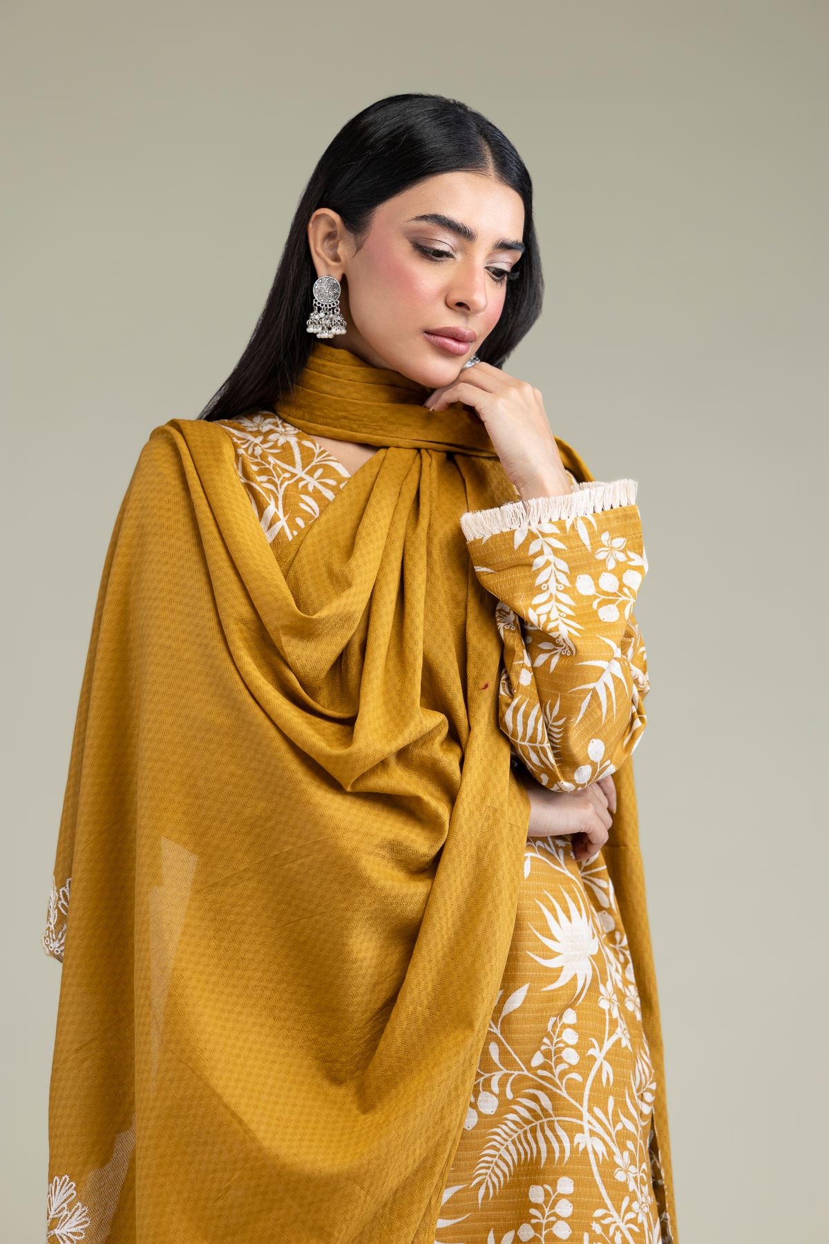 Embroidered Lawn Lawn Dupatta - 25-09-12E2-03TA-VG