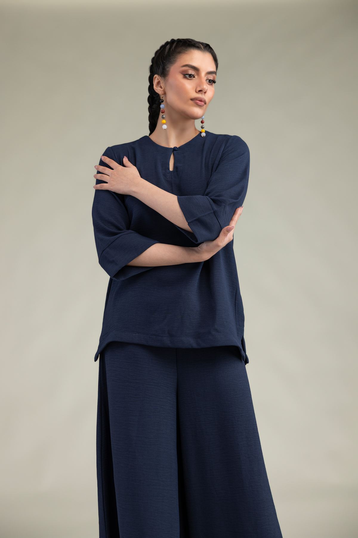 Dyed Crepe Georgette Crepe Georgette Blouse - 2-26-308-A-B1-VG