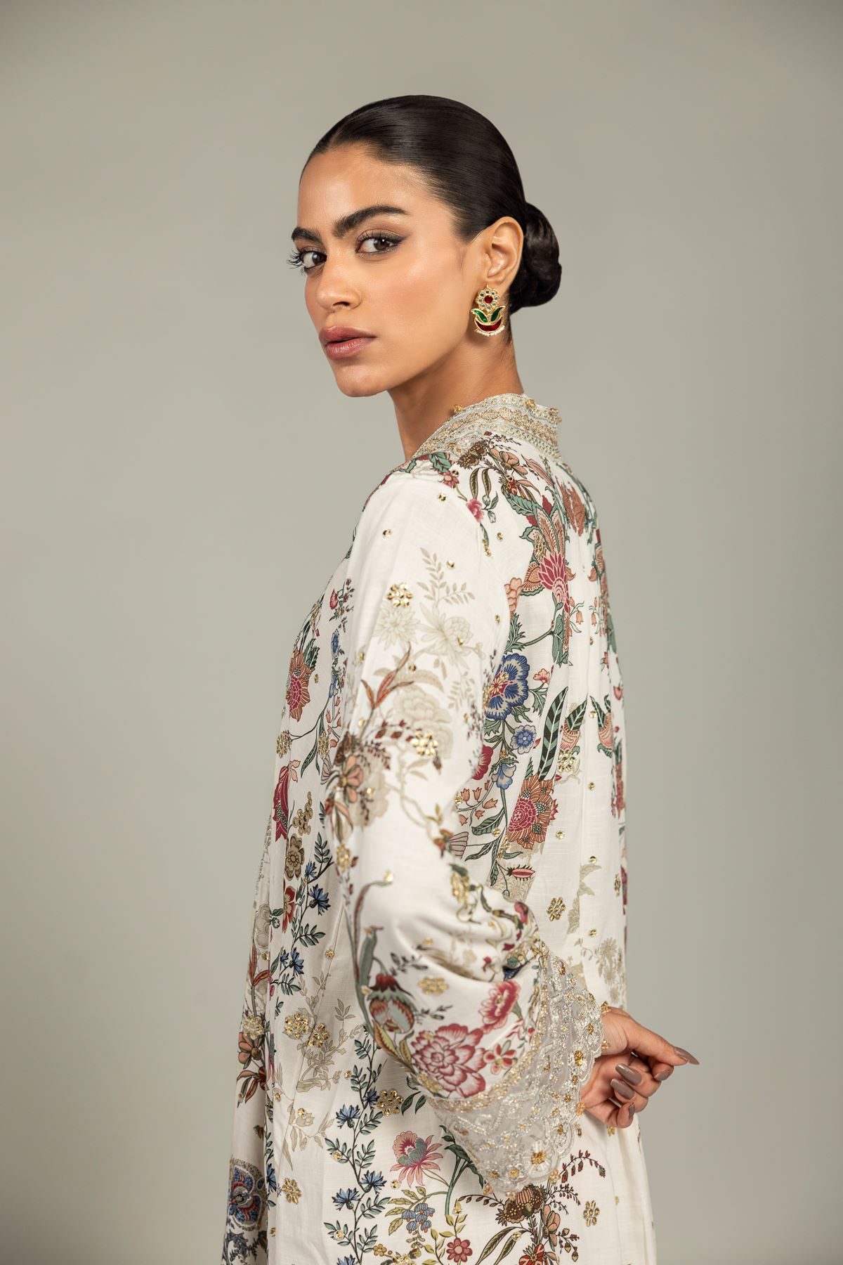 Embroidered Raw Silk 2-Piece Co-ord Set - 8-26-303-A-C1-VG