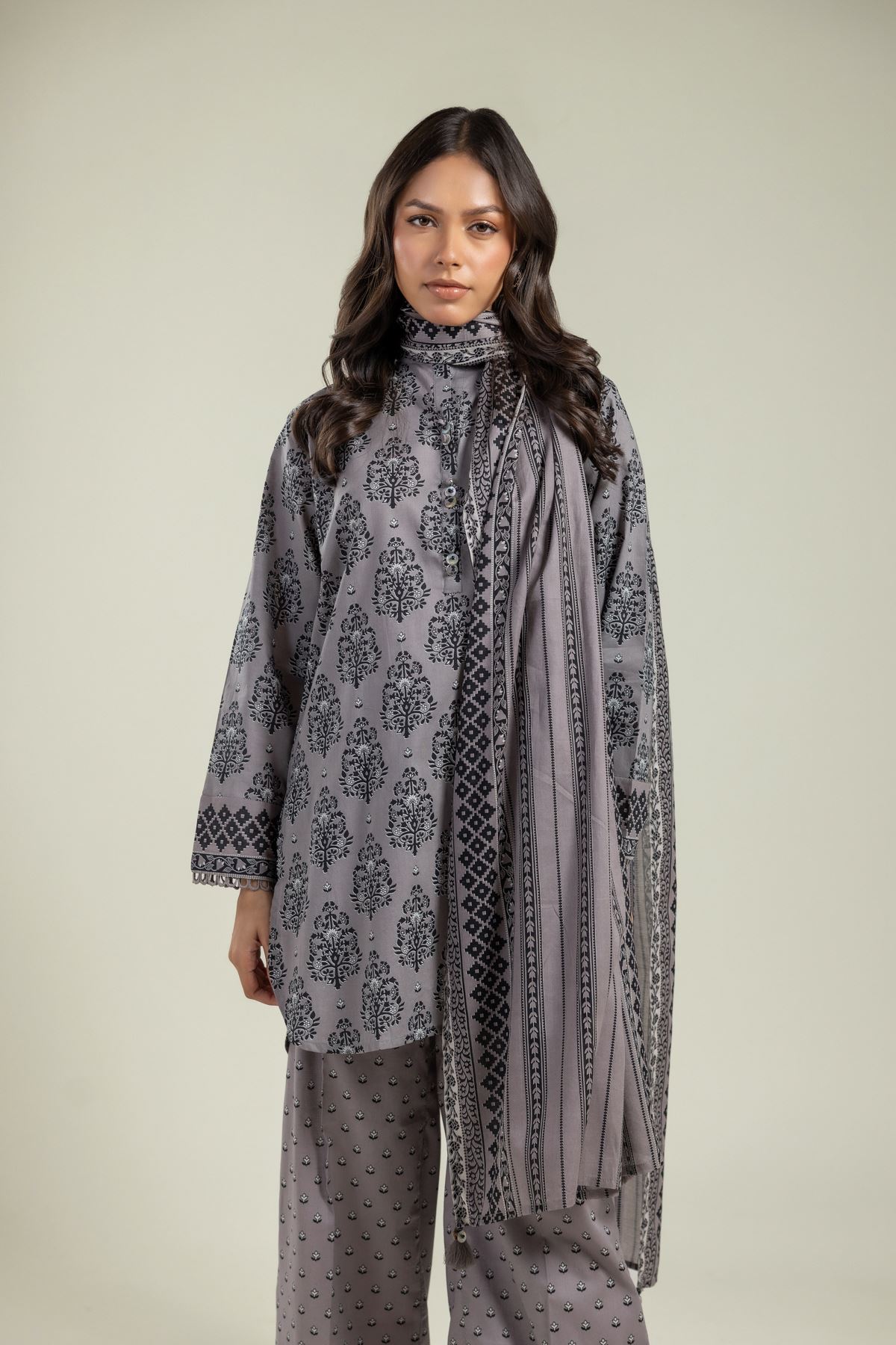 Printed Lawn Dupatta - 25-10-10S5-05TA-VG
