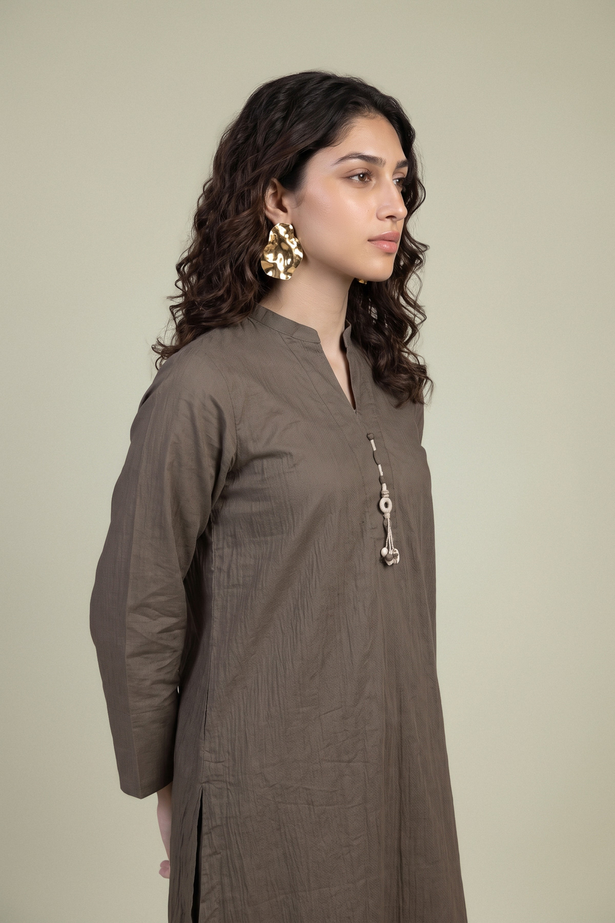 Embroidered Cotton Crinkle Cotton Crinkle Kurta - 1-26-102-A-F-VG