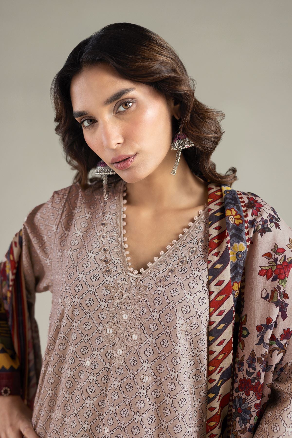 Embroidered Messuri Tailored 3 Piece - T-A22-26-109FJ2-VG