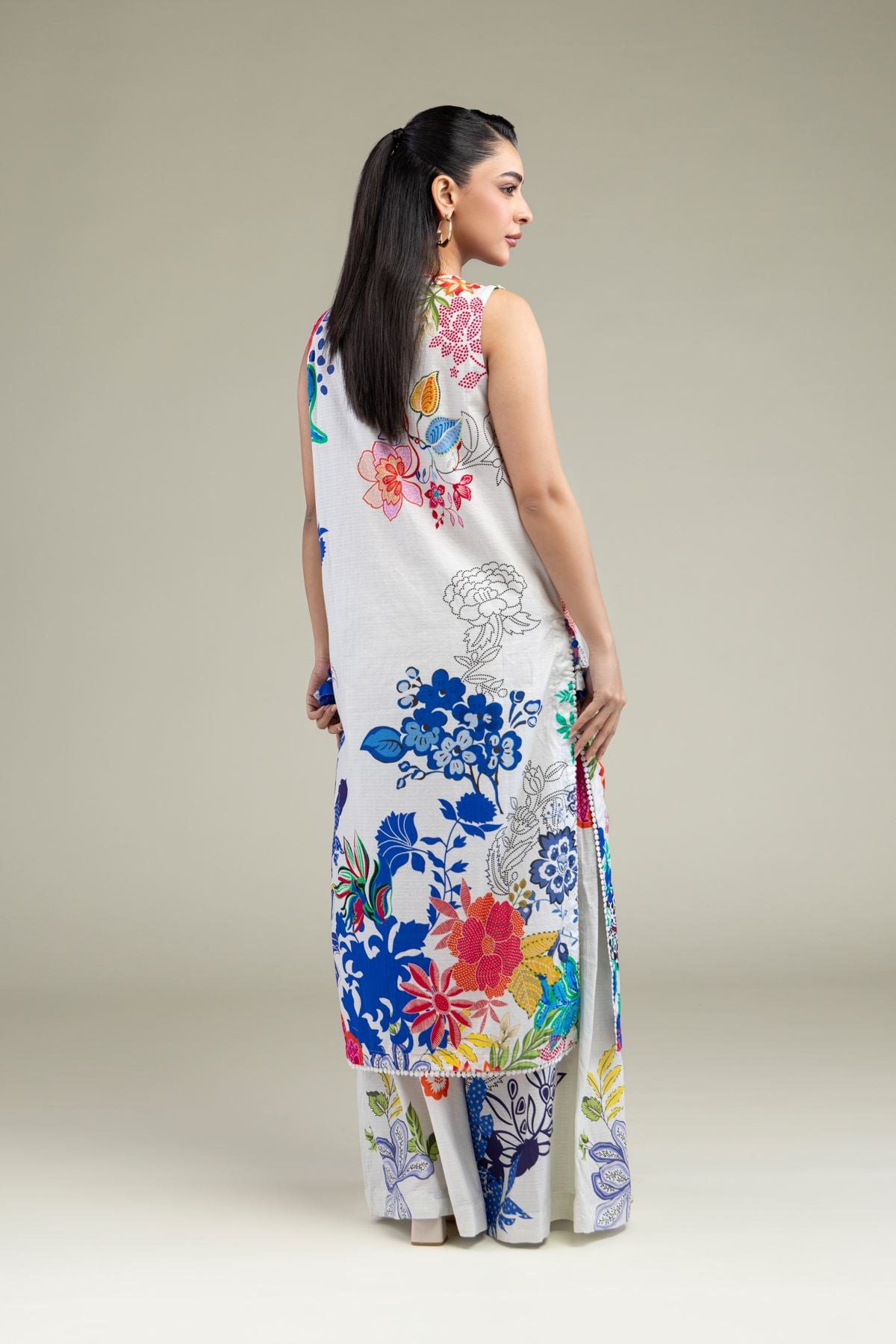 Printed Cotton Dobby Floral Sleeveless Kurta - 1-26-247-A-J1-VG
