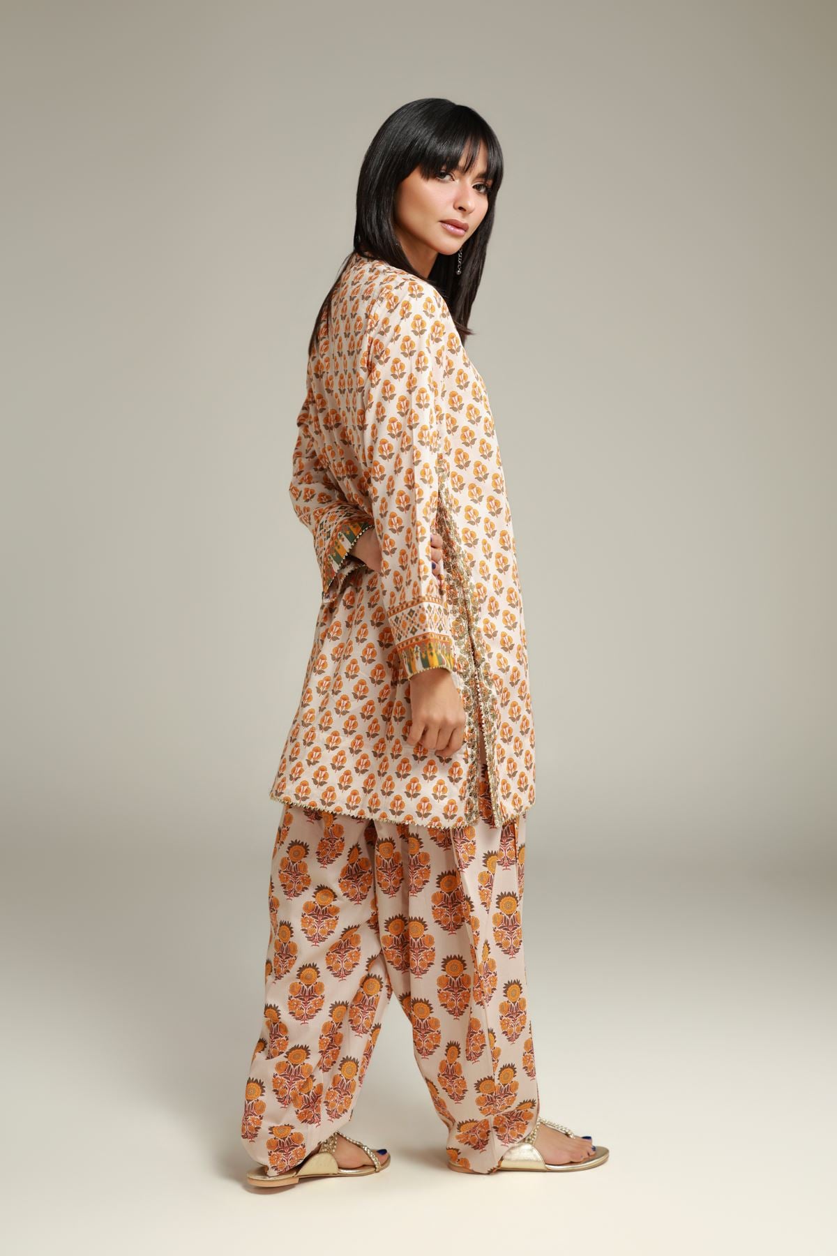 Embroidered Cambric Spring Floral Shalwar - 1-26-138-A-E-VG