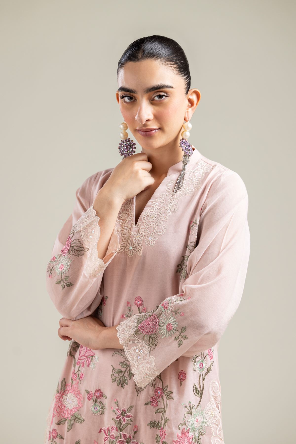 Paper Silk Pink Festive Kurta - 2-26-107-A-B-VG