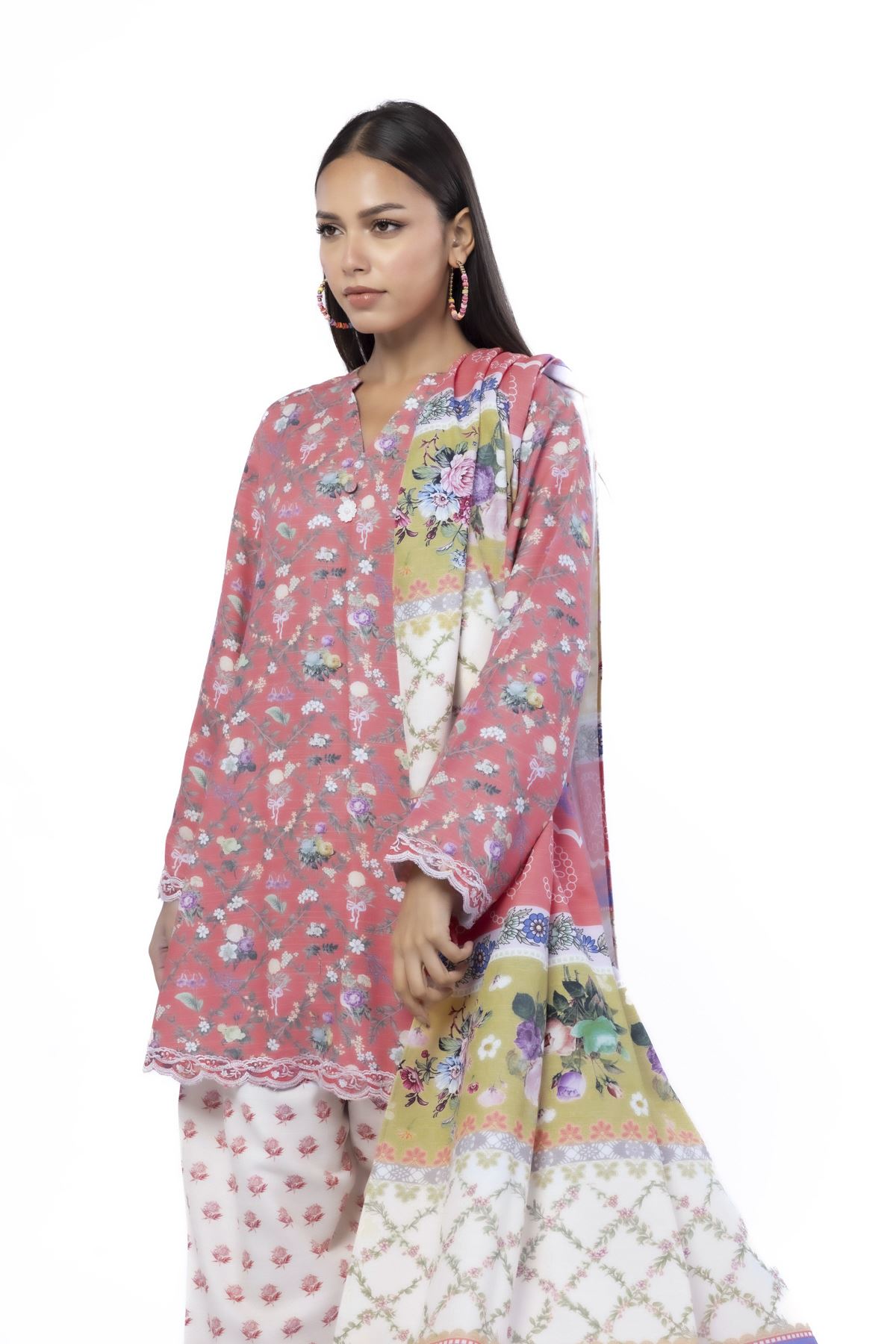 Embroidered Blended Khaddar Fabrics 3 Piece - KW38A-VG
