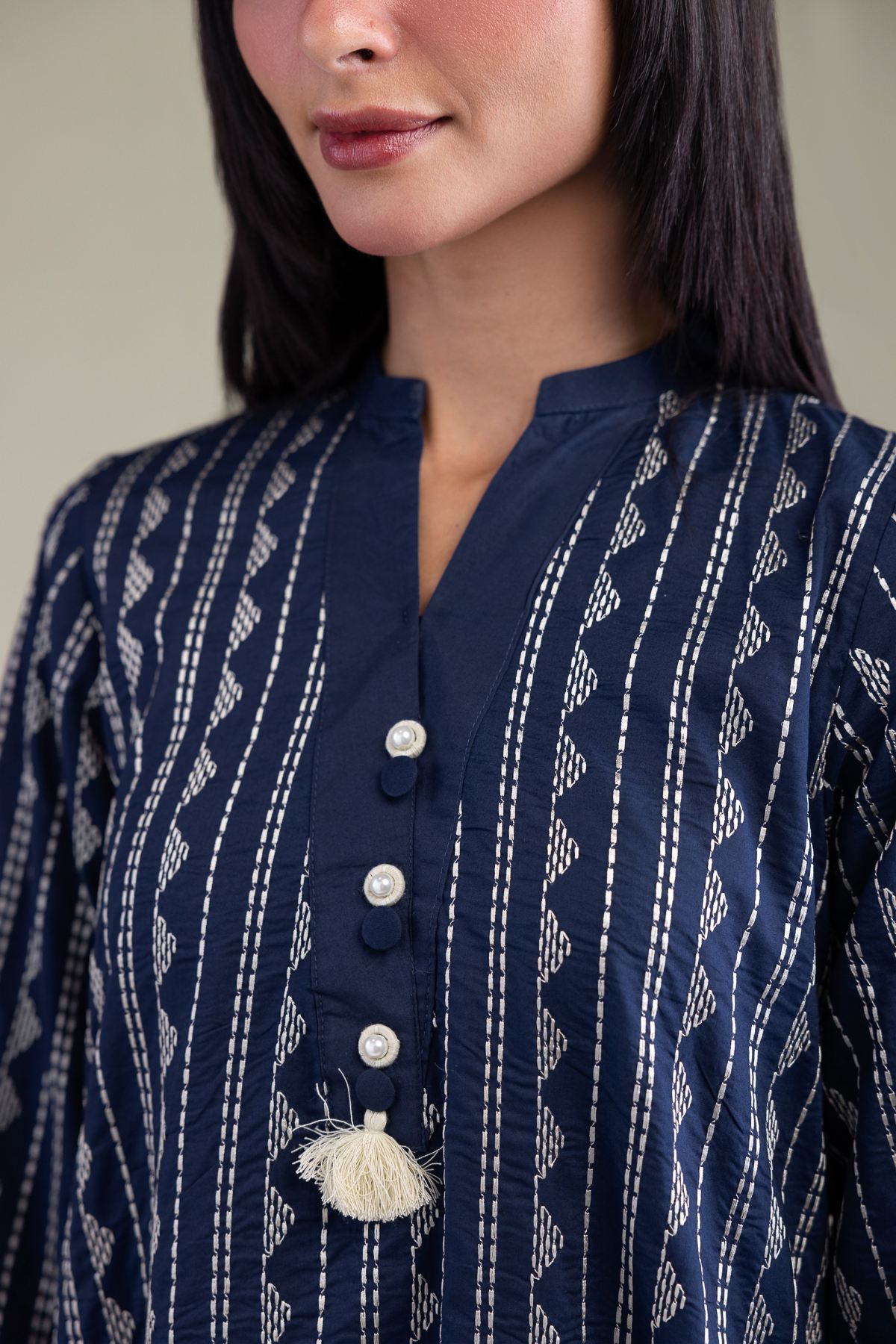 Embroidered Cambric Cambric Longline Kurta - T-A11-26-108FE2-VG