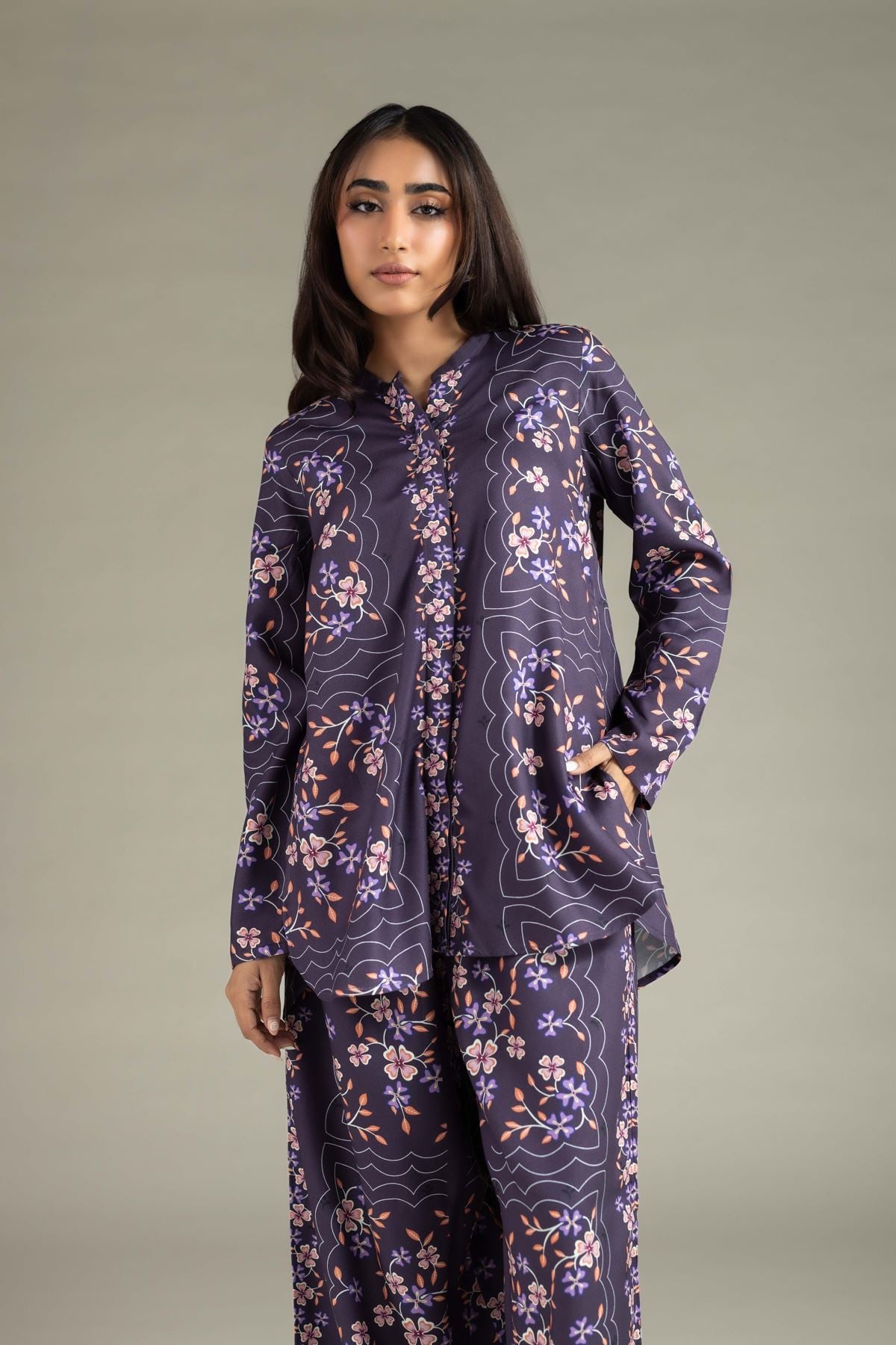 Printed Viscose Crepe Tunic - 25-10-10S5-05TA-VG