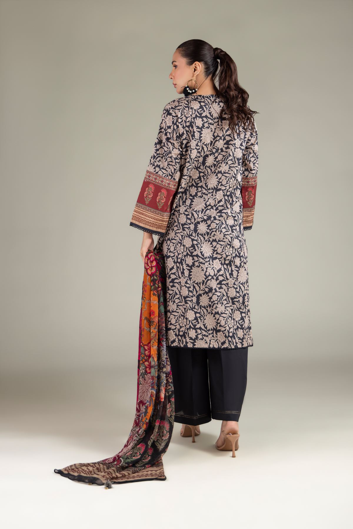 Embroidered Cotton Dobby 3 Piece Tailored Set - T-A11-26-118FI2-VG