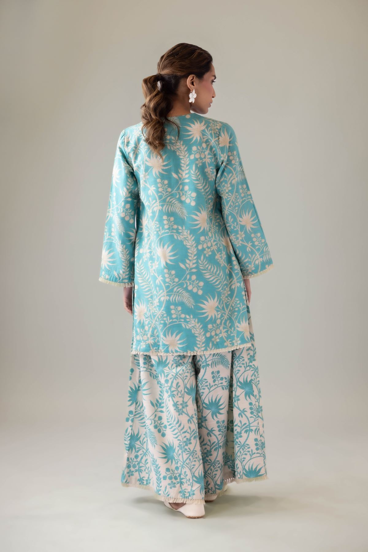 Printed Khaddar Kurta - 25-10-11E8-11TB-VG