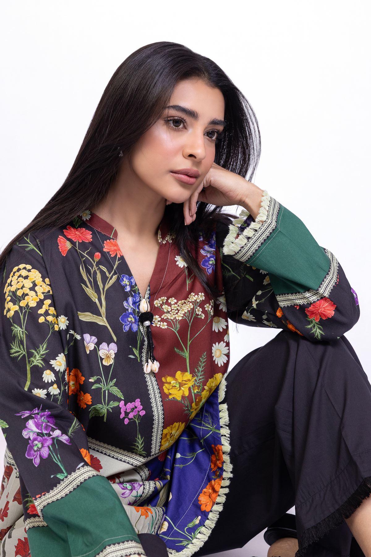 Printed Cotton Viscose Kurta - 1-26-108-A-F-VG