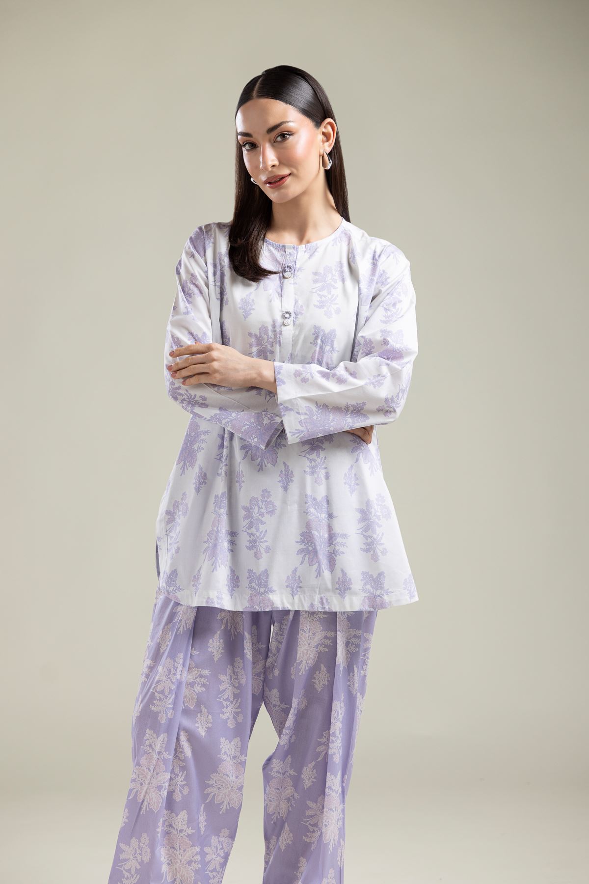 Printed Cotton Viscose Short Cotton Kurta - 25-09-10E4-05BA-VG