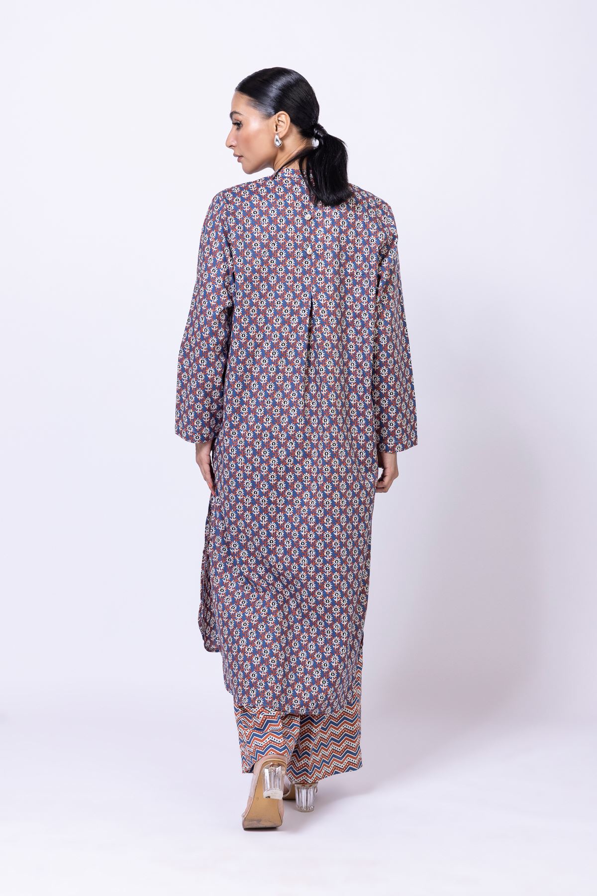 Printed Cambric Kurta - 25-07-7E7-09TA-VG
