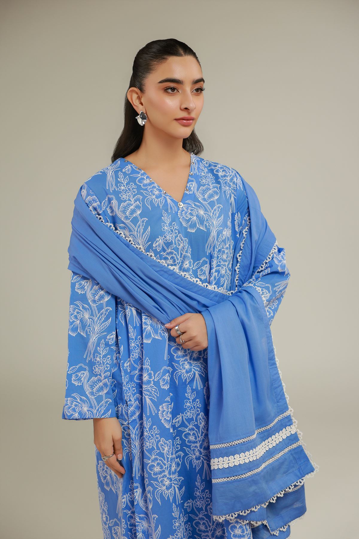 Lawn Blue Lawn Dupatta - 1-26-133-A-D-VG