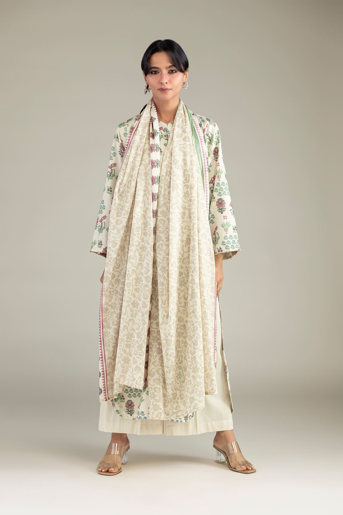 Lawn Lawn Floral Dupatta - 1-26-301-B-I1-VG