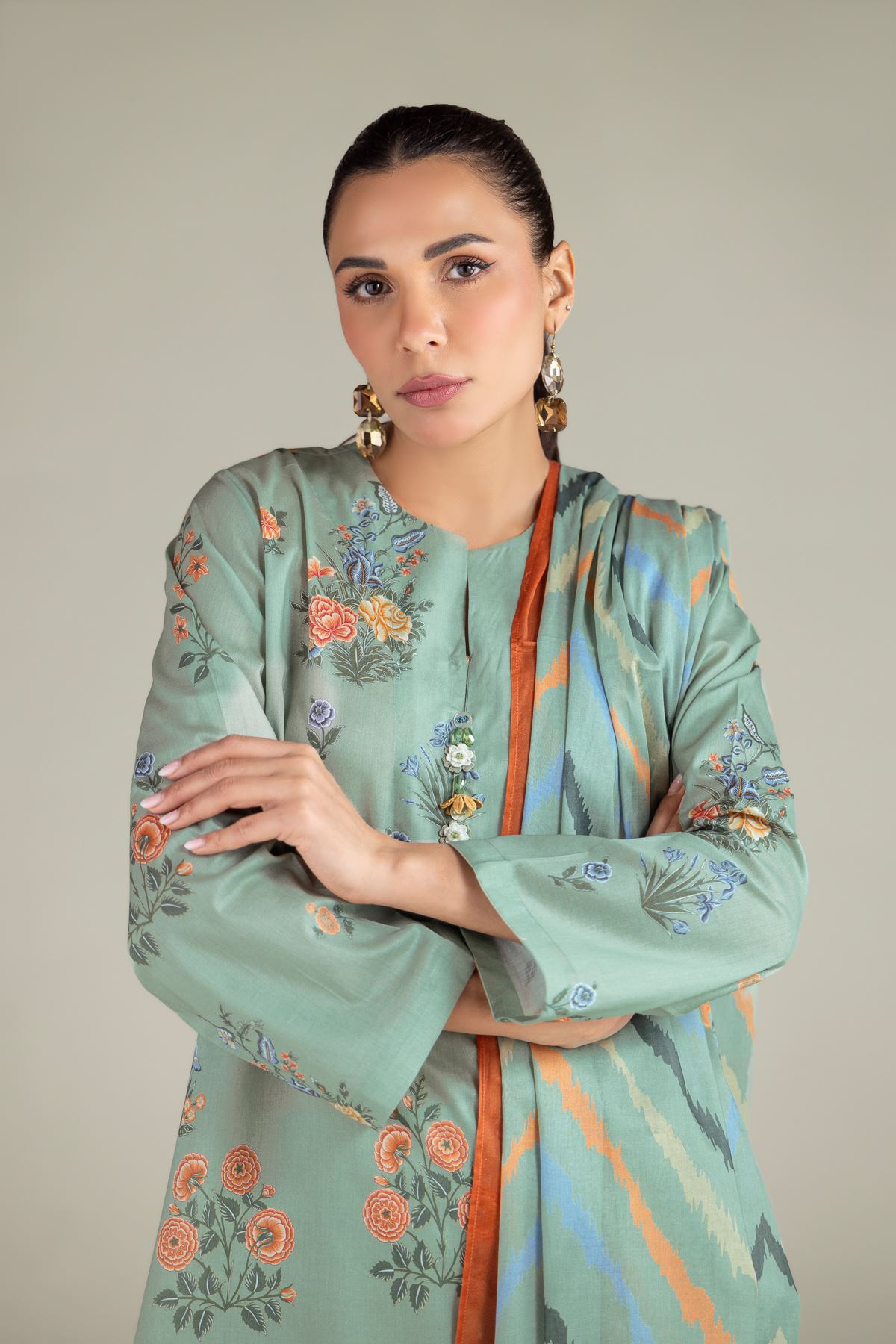 Printed Lawn Fabrics 3 Piece - A11-26-106FB2-VG