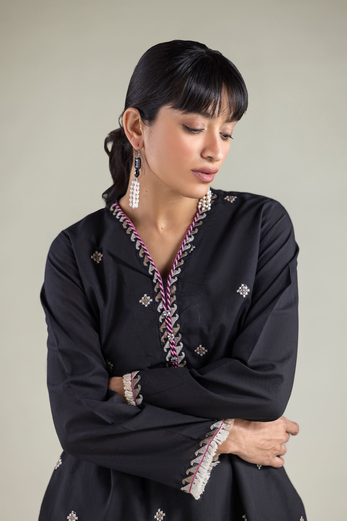Embroidered Cambric Fabrics 2 Piece | Top and Bottom - A22-26-218FC1-VG
