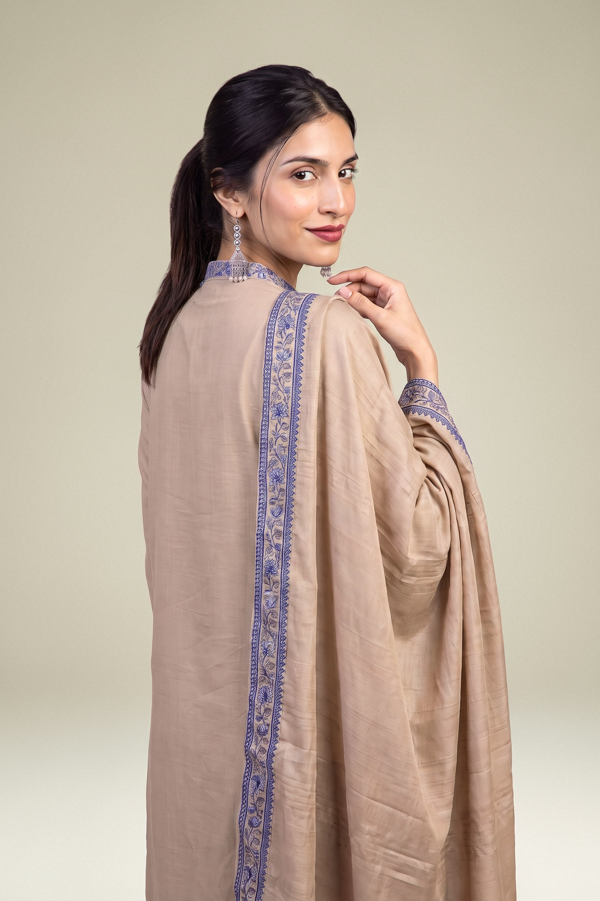 Embroidered Polyester Silk Polyester Silk Dupatta - 1-26-309-B-D1-VG