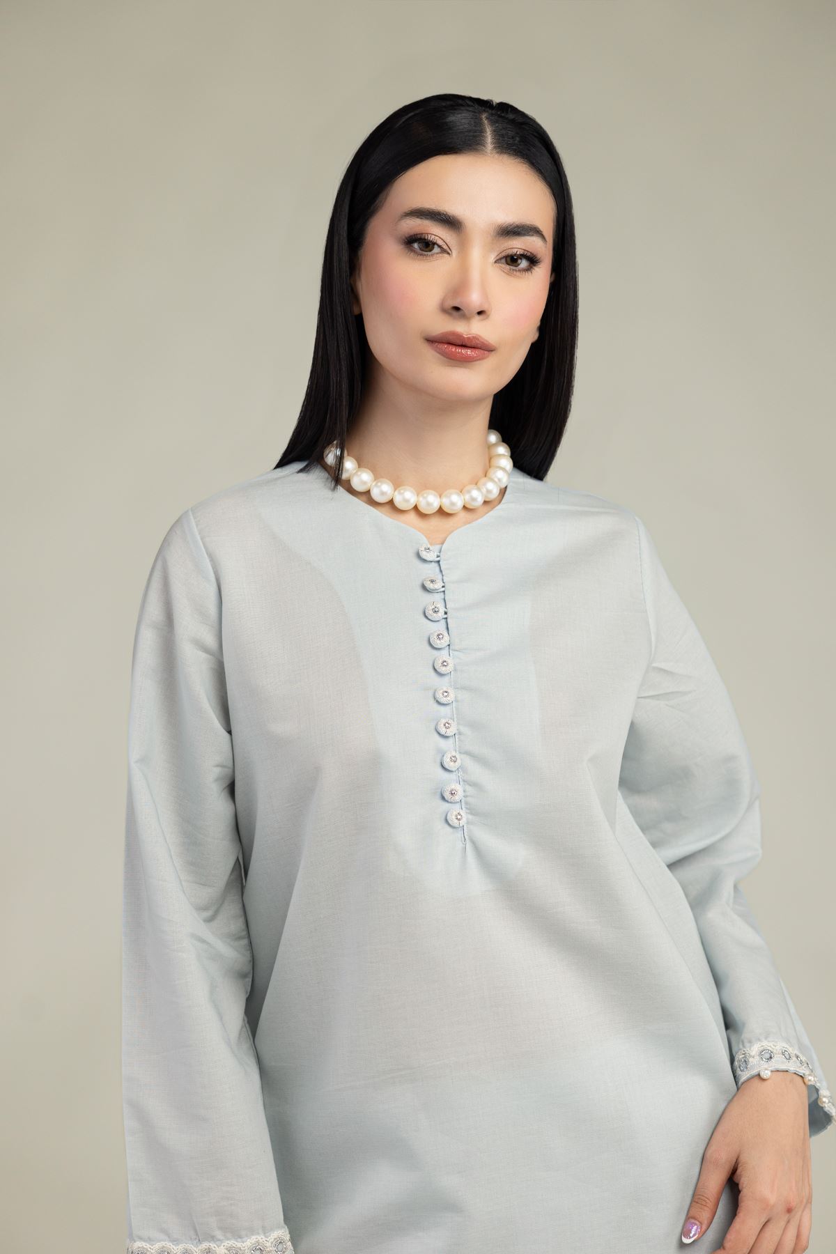 Embroidered Mesuri Short Mesuri Kurta - 25-09-11E14-03TA-VG