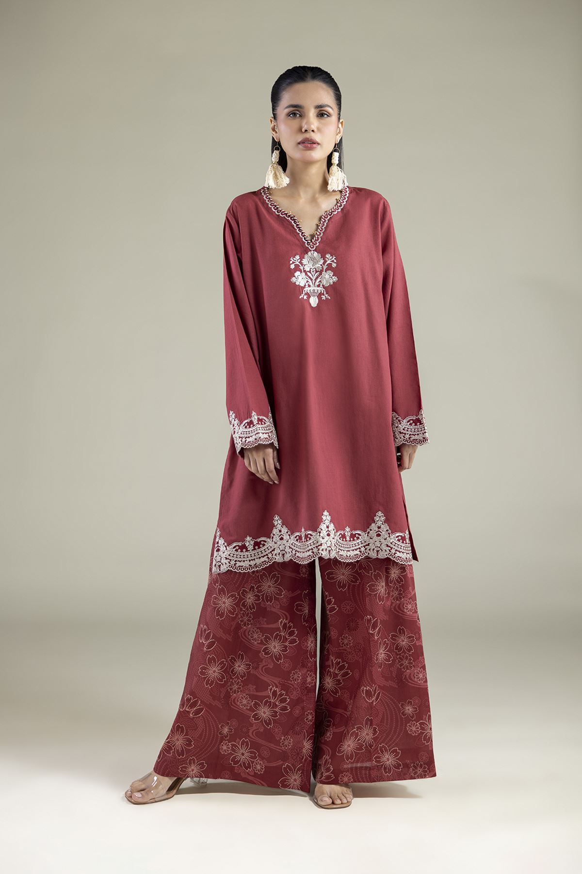 Khaadi Embroidered Cambric Fabrics 2 Piece | Top and Bottom - A11-26-103FD1-VG
