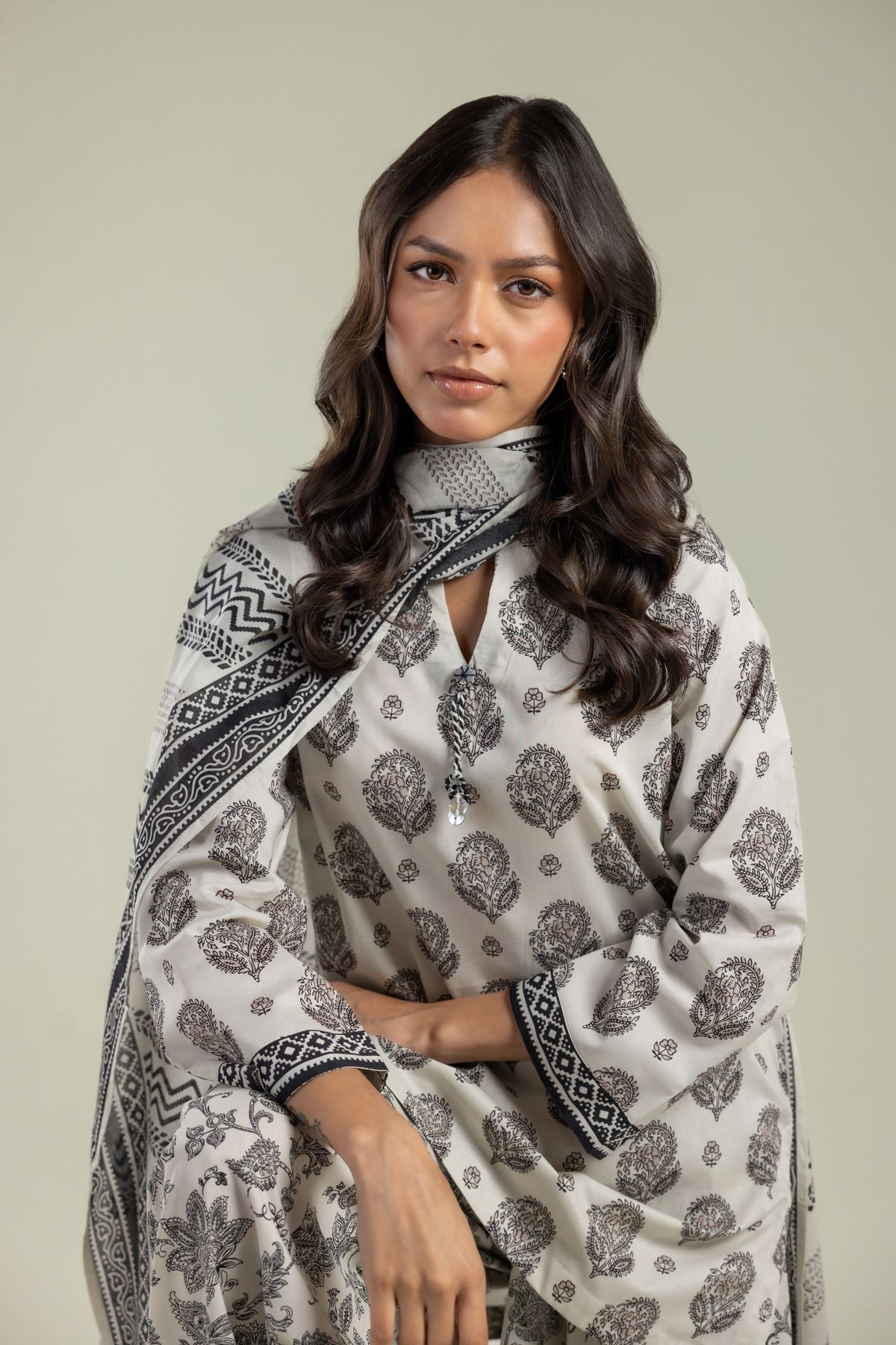Printed Lawn Printed Lawn Dupatta - 1-26-201-C-B-VG