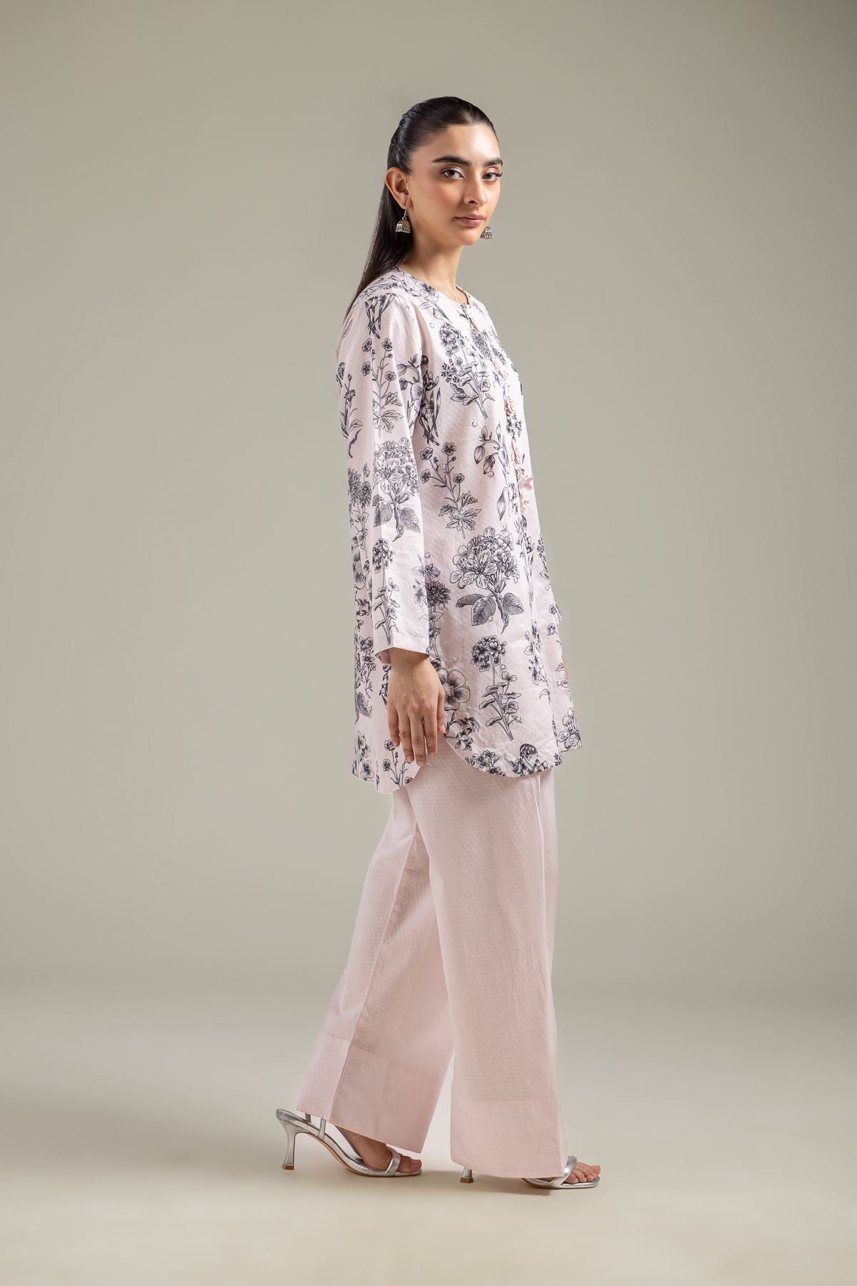 Embroidered Cotton Dobby Pink Cotton Shalwar - 1-26-118-A-C-VG