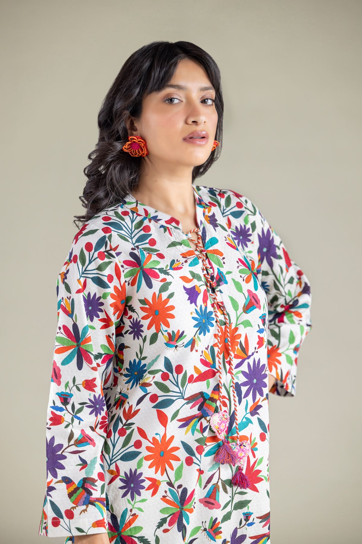 Embroidered Cotton Dobby Kurta - 26-01-3E9-08TA-VG