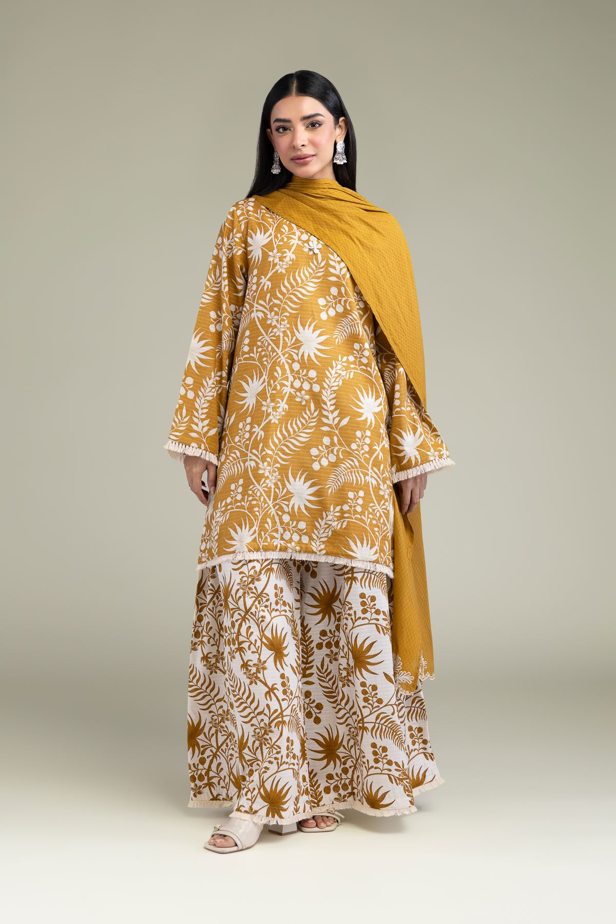 Embroidered Lawn Lawn Dupatta - 25-09-12E2-03TA-VG